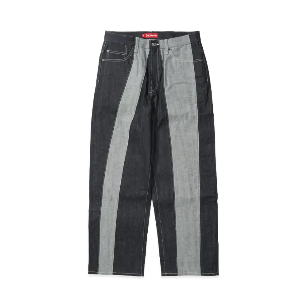 Supreme Paneled Stripe Baggy Jean "Rigid Indigo"