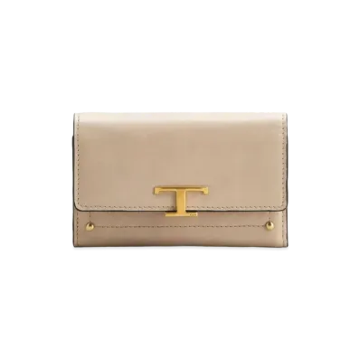 TOD'S Timeles Leather Wallet "Beige"