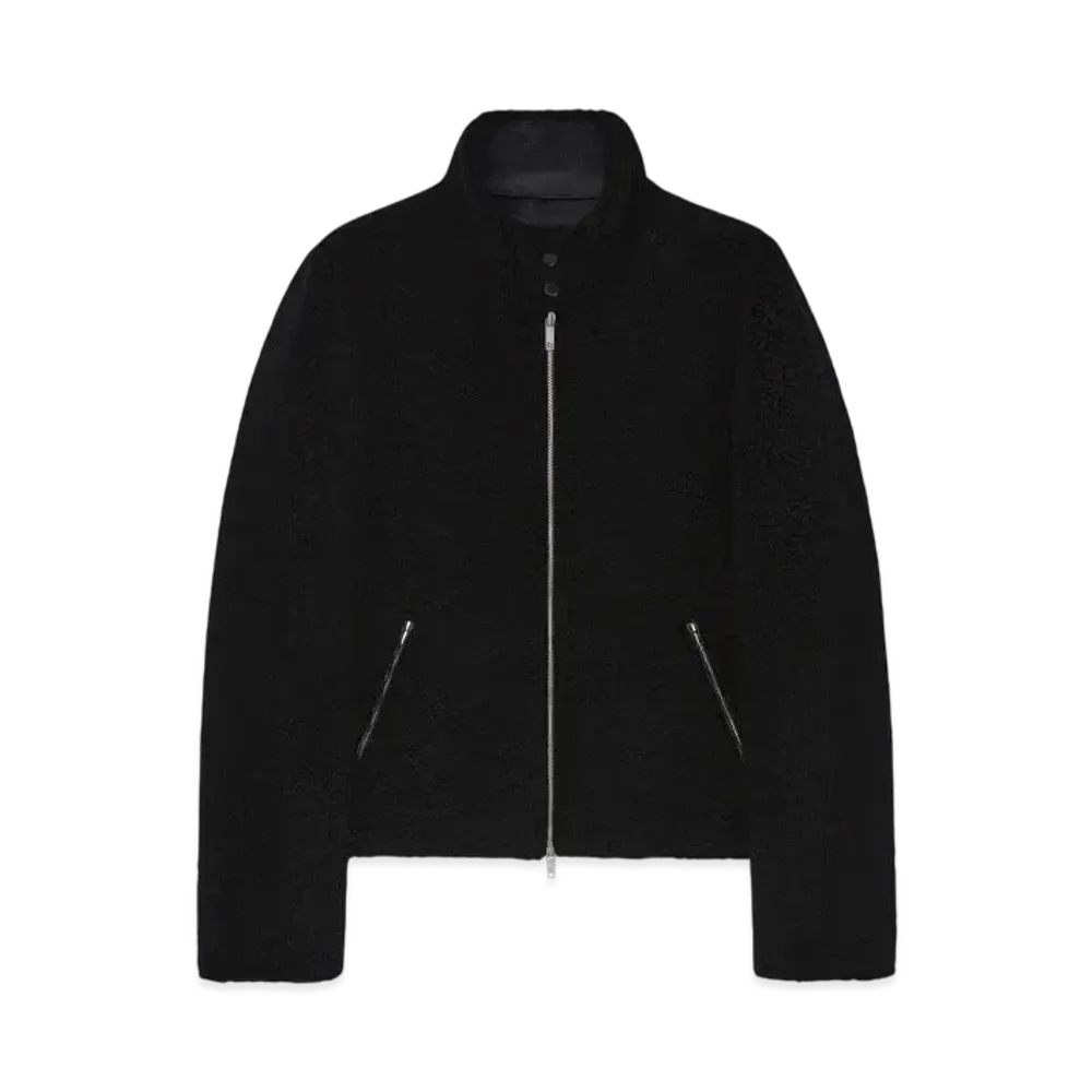 Courreges Fleece Bomber Jacket "Black"