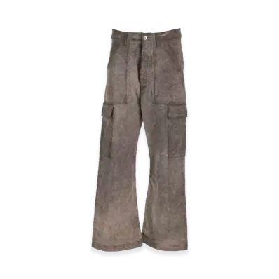 Rick Owens DRKSHDW Cargo Trousers In Cotton Moleskin Garmen Dyed Dust "Gray"
