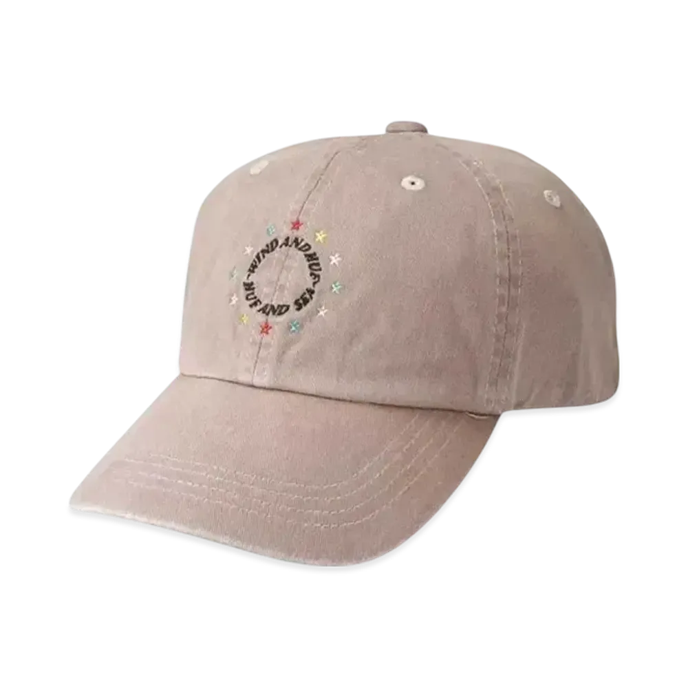 HUF x WIND AND SEA Pigment Wash 6 Panel Cap "Brown"