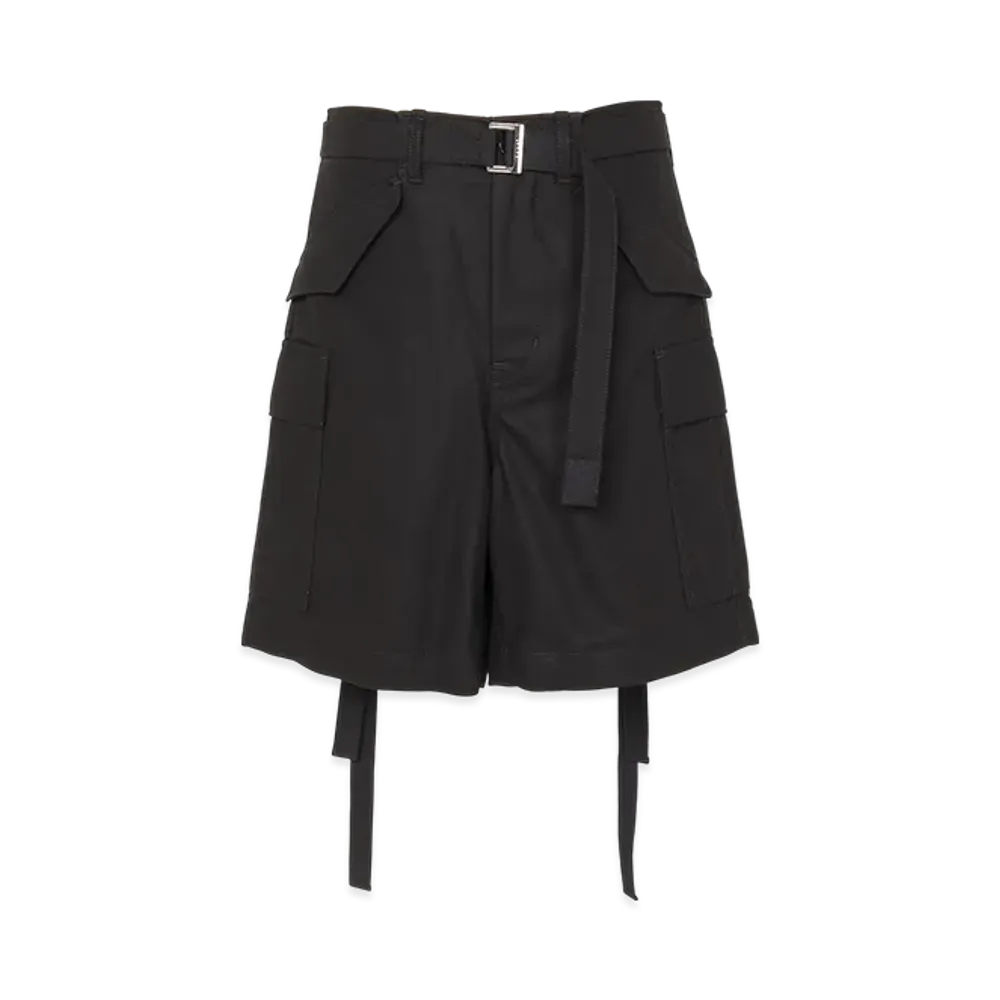 sacai Cotton Twill Shorts "Black"