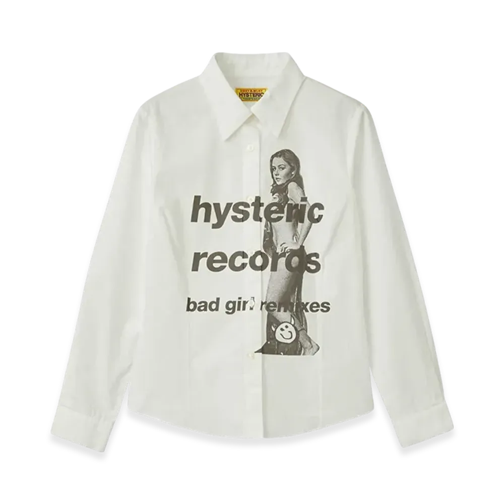 HYSTERIC GLAMOUR Bad Girl Remixes Compact Shirt "White"