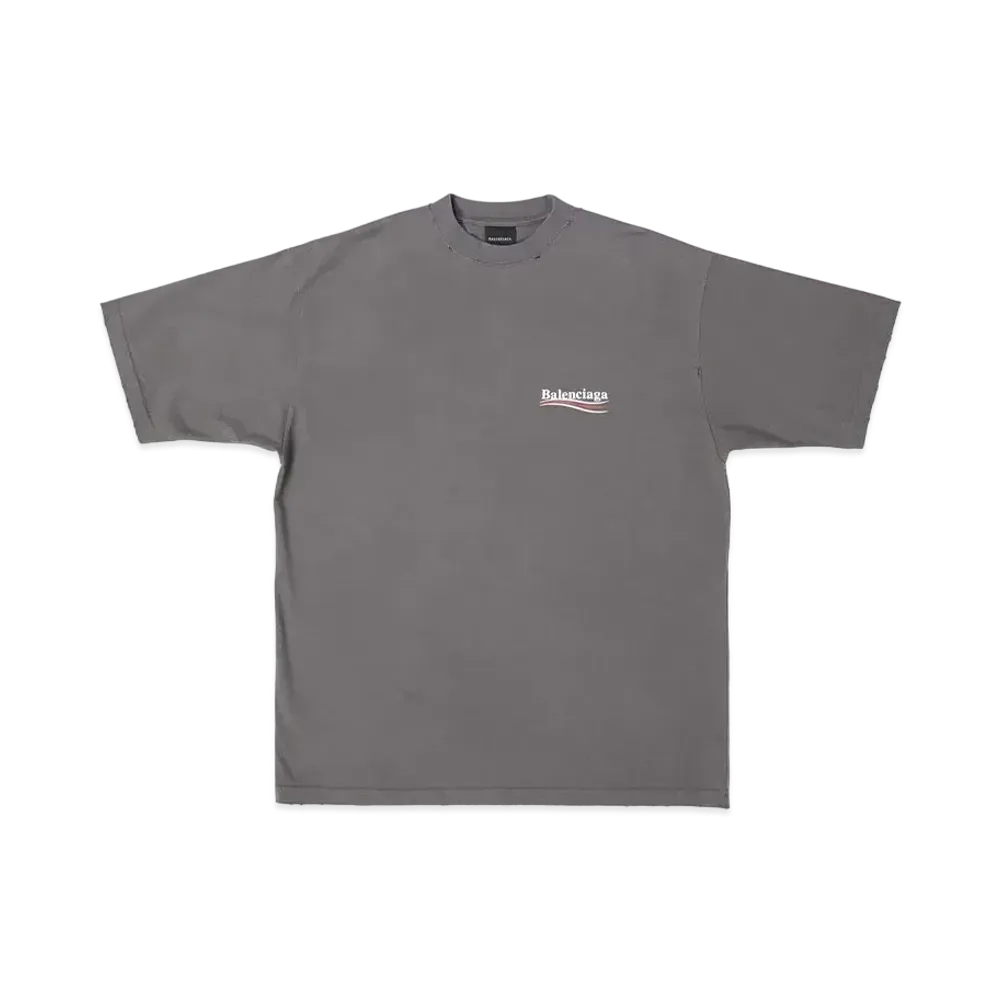 BALENCIAGA MENS Political Campaign T-shirt "Smoke Grey"