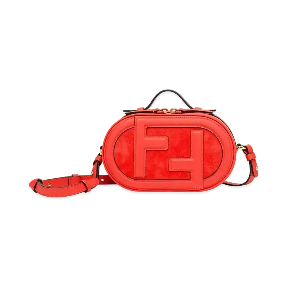 FENDI Cam Small Leather / Suede Mini Bag "Red"