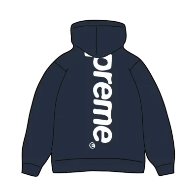 Supreme Satin Applique Hooded Sweatshirt (26SS)"Navy"