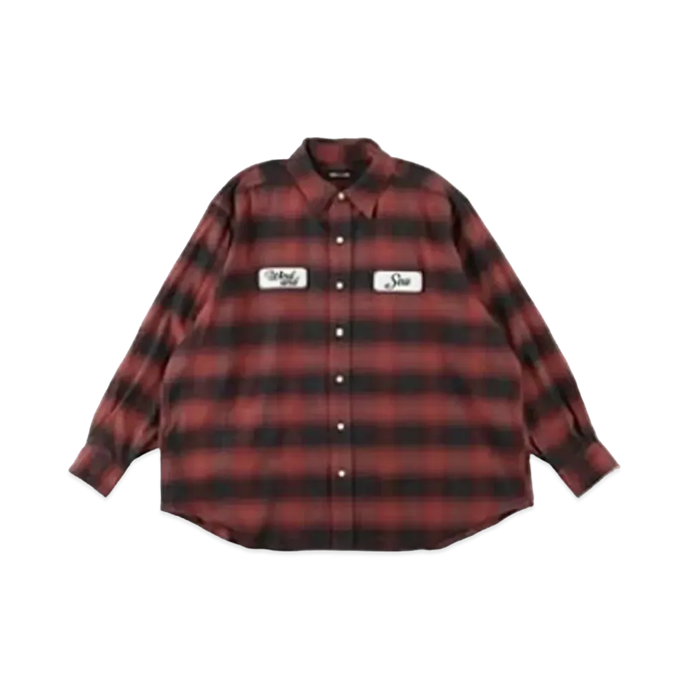 WIND AND SEA WDS Check Shirt "Red"