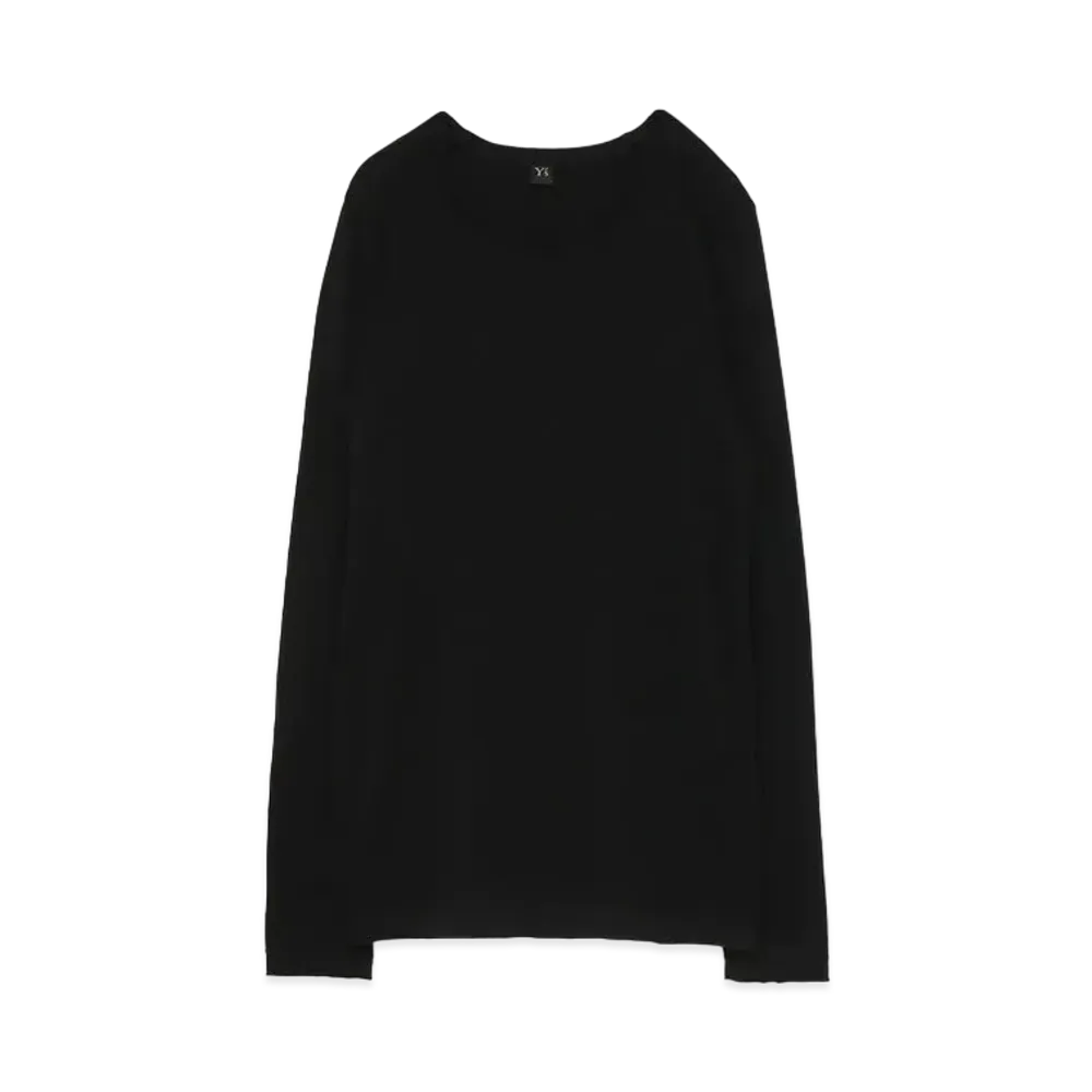 Yohji Yamamoto Y's SOFT PLAIN STICH CUT OFF SHOULDER PAD T "Black"