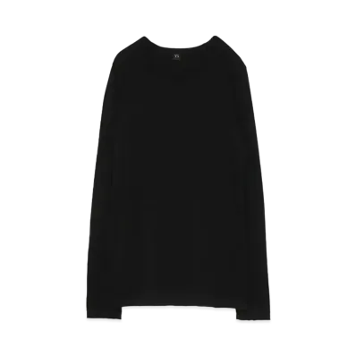 Yohji Yamamoto Y's SOFT PLAIN STICH CUT OFF SHOULDER PAD T "Black"