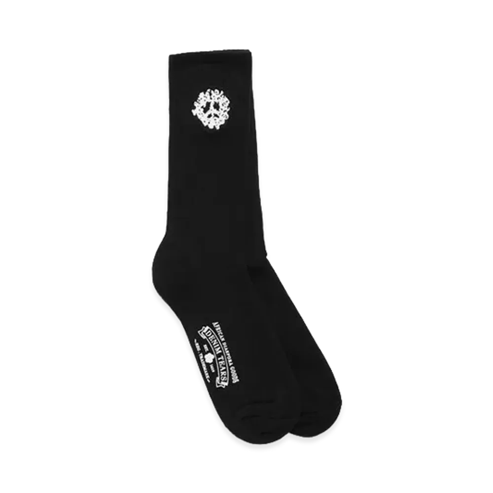 DENIM TEARS Cotton Peace Wreath 3-Pack Socks "Black"
