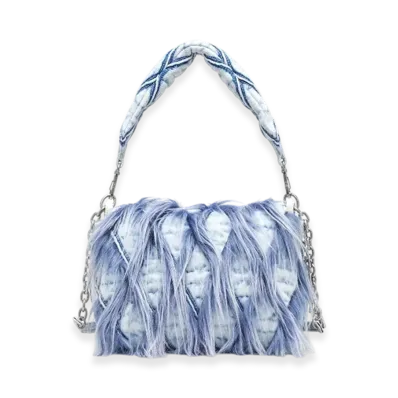 Diesel Charm-D Shoulder M Charm-D M-Shoulder Bag In Denim And Faux Fur "Blue"