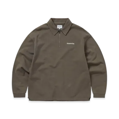 thisisneverthat Half Zip Polo Sweatshirt "Dark Mocha"