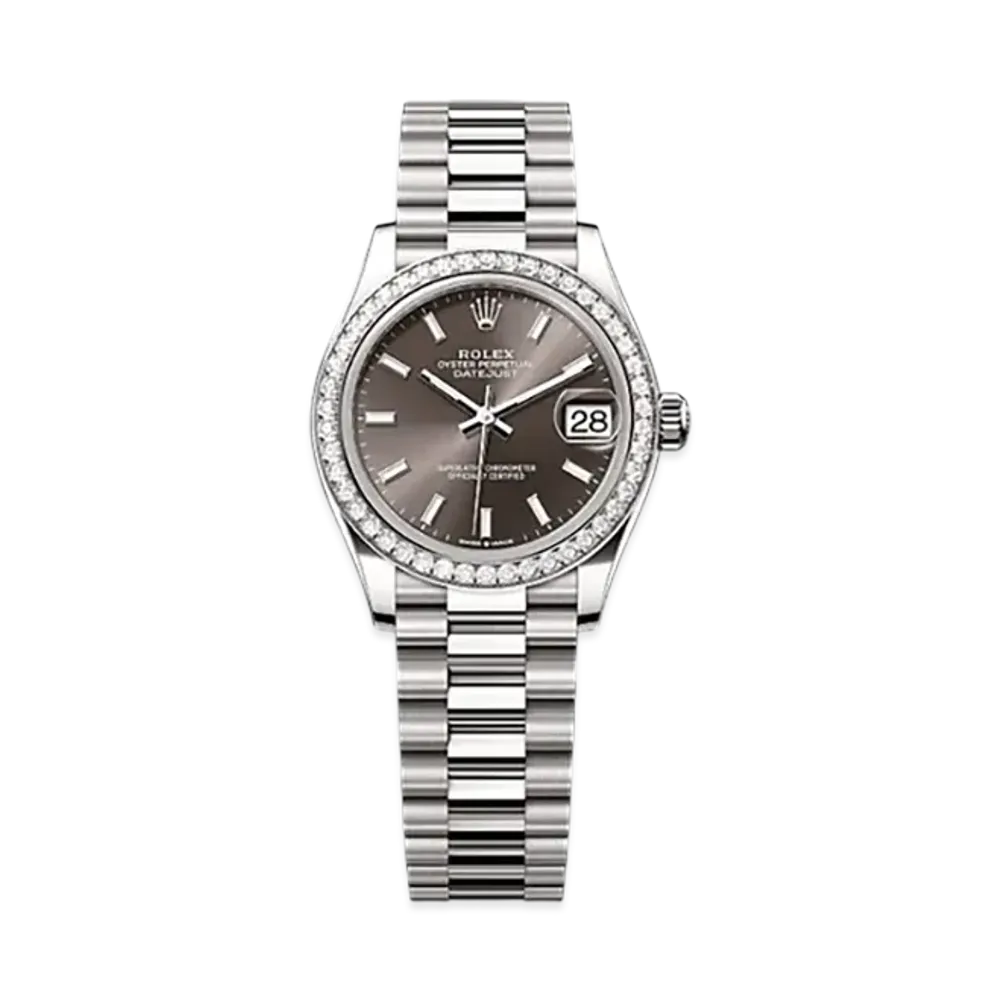 ROLEX Datejust 31mm White Gold Diamond 278289RBR "Dark Grey"