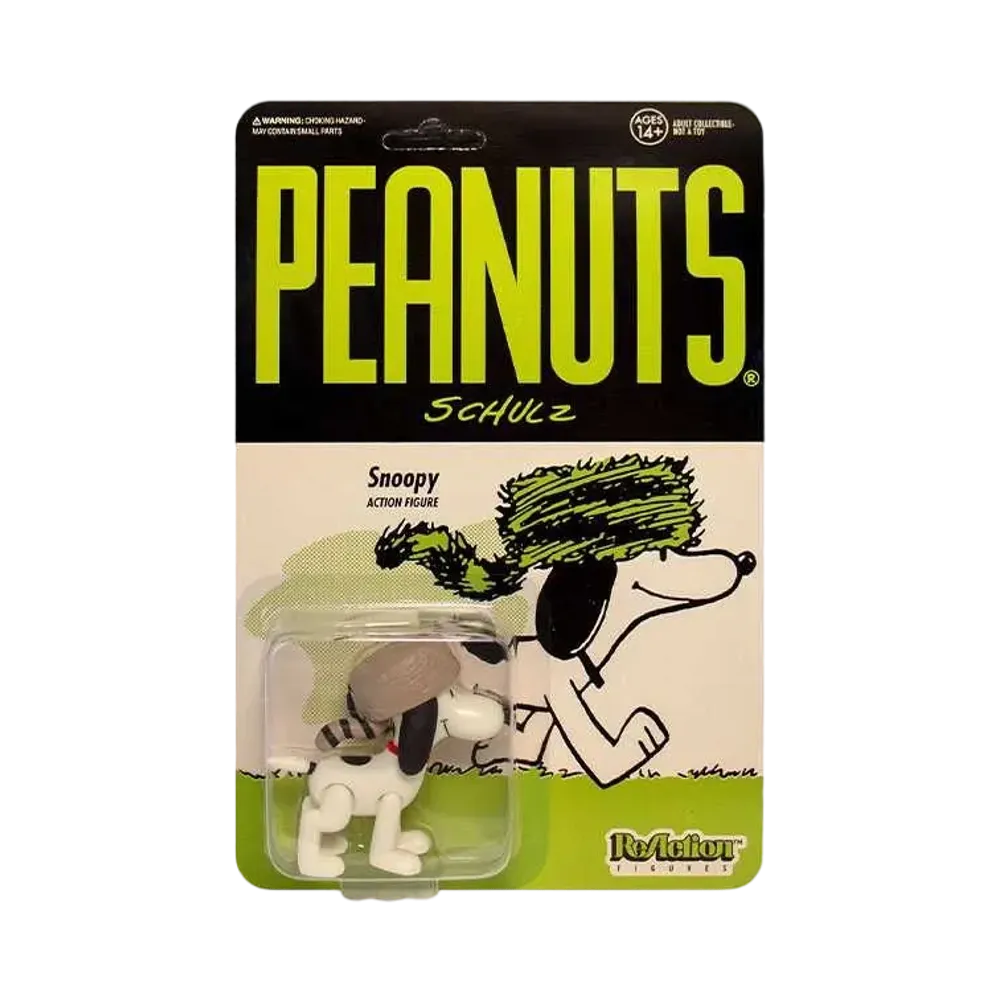 Super7 Peanuts ReAction Action Figure Raccoon Hat Snoopy "Multicolor"