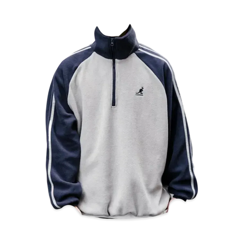 KANGOL Rocky Monroe Exclusive Micro Fleece Half Zip Sweatshirt "Grey2"