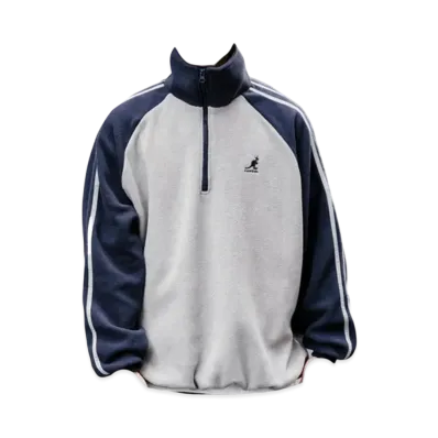 KANGOL Rocky Monroe Exclusive Micro Fleece Half Zip Sweatshirt "Grey2"