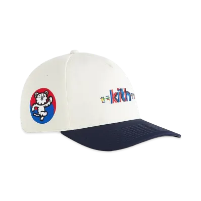 Kith x Olympics Heritage Pyeongchang Nylon Bay Low Pinch Crown Snapback "Sandrift"