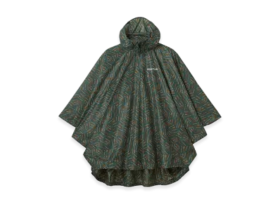 mont-bell Print Trekking Rain Poncho "Dark Green"