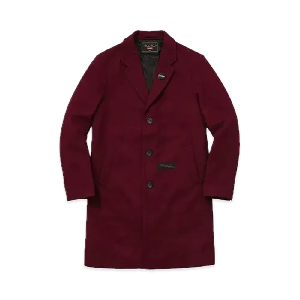 Supreme x UNDERCOVER Wool Overcoat "Burgundy"
