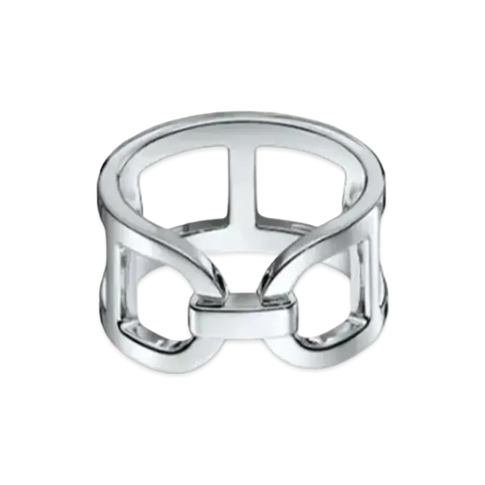 Hermes Ever Chaine D'ancre Ring MM "Silver"