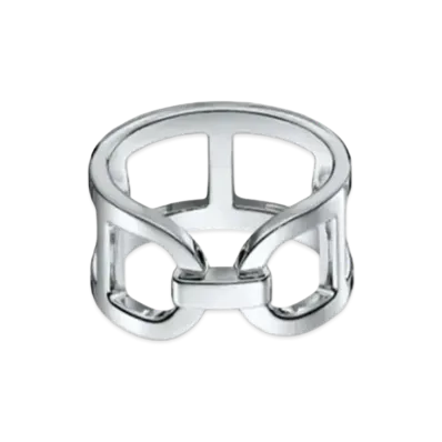 Hermes Ever Chaine D'ancre Ring MM "Silver"