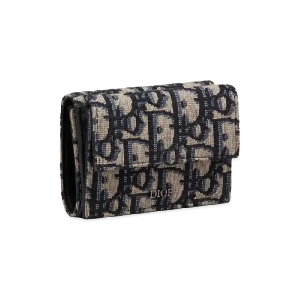 Dior Three Folded Wallet Dior Oblique Jacquard "Beige"