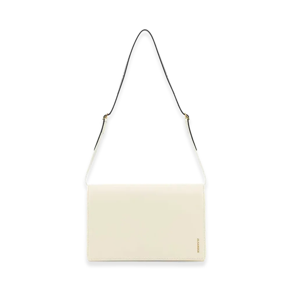 Jil Sander Women's Leather Small File Shoulder Bag "Ivory"