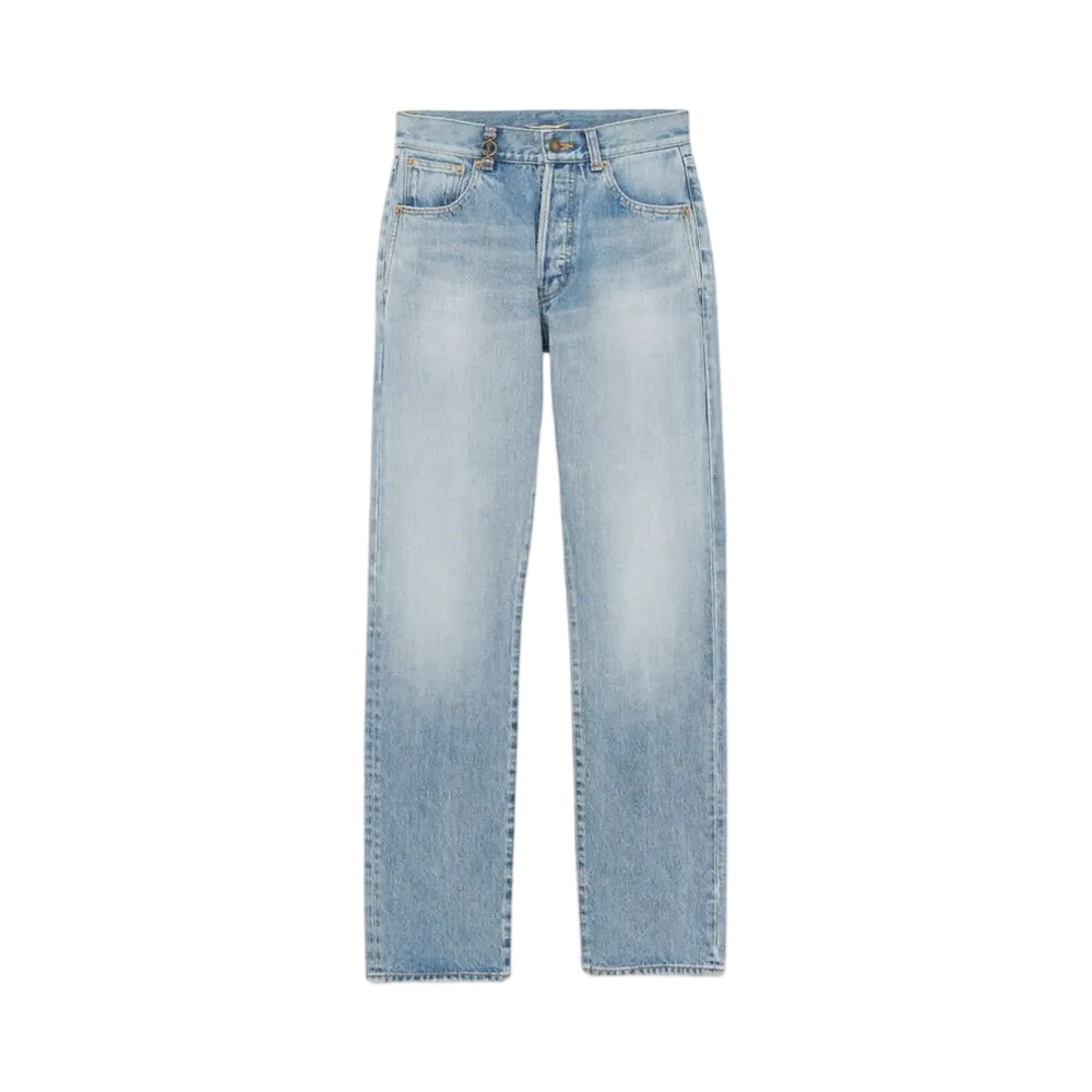Saint Laurent Women's Cassandre Jeans "Hawaii Blue"