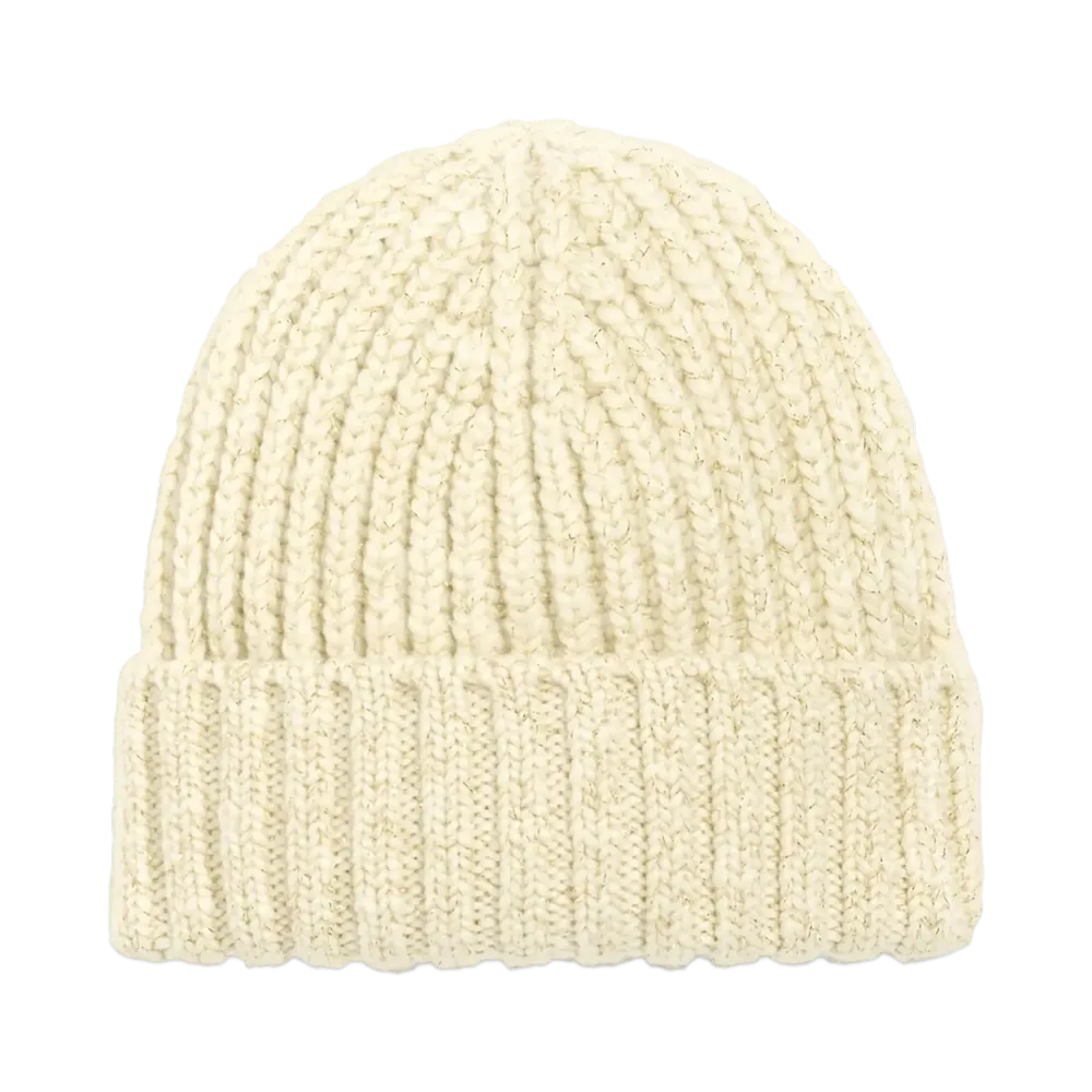 AMI PARIS Ribbed Beanie "Off White"