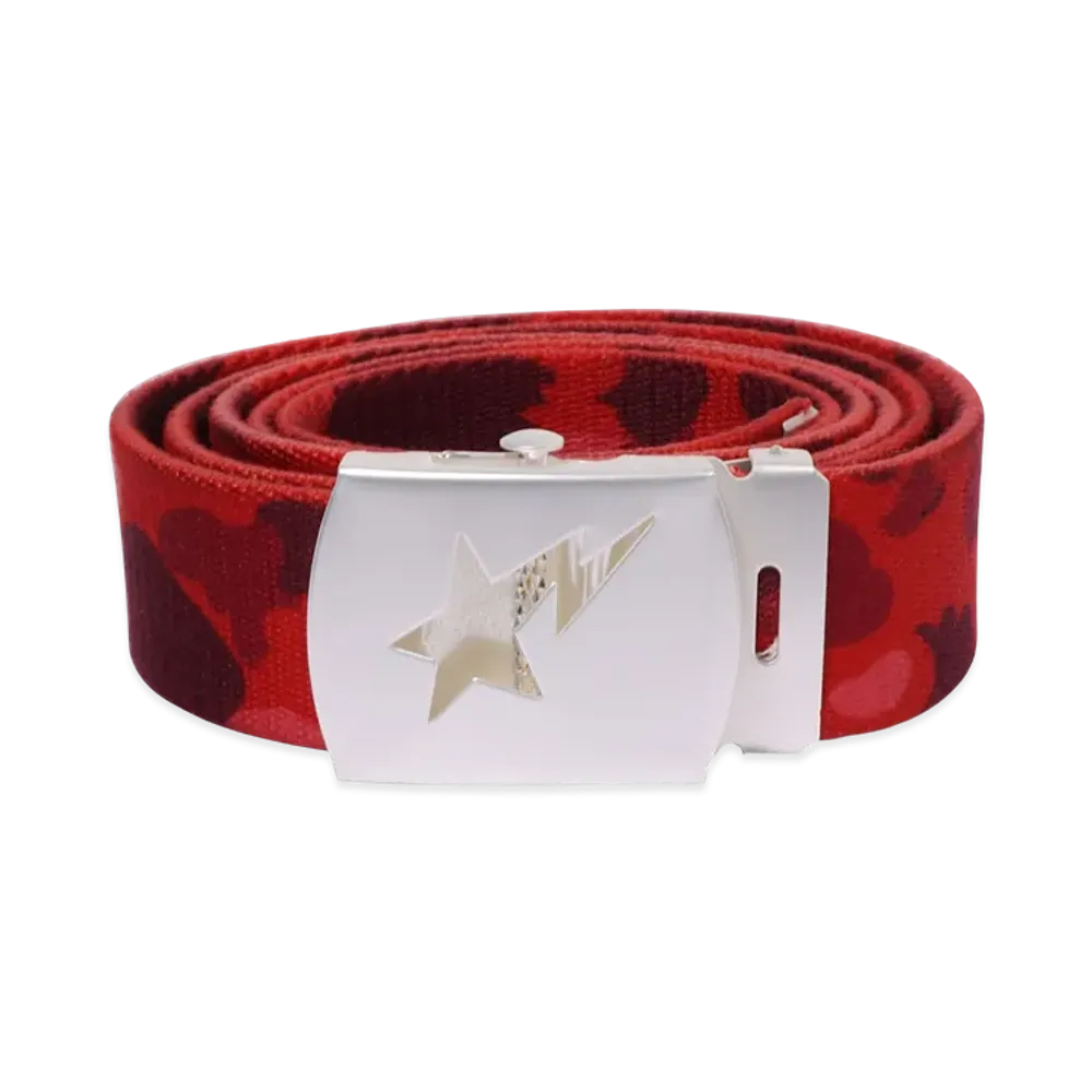 A BATHING APE Color Camo Sta Gi Belt "Red"