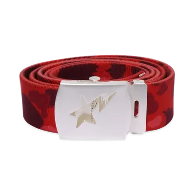 A BATHING APE Color Camo Sta Gi Belt "Red"