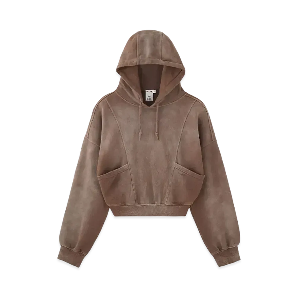 X-Girl Distressed Compact Sweat Hoodie "Brown"