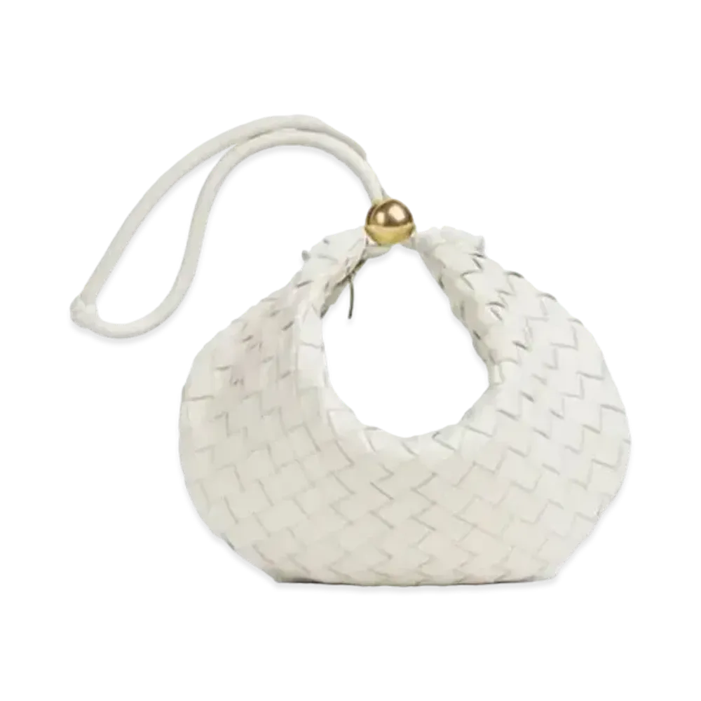Bottega Veneta Lambskin Turn Clutch "White"