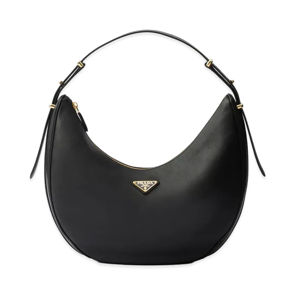 PRADA Women's Leather Big Arqua Handbag "Black"