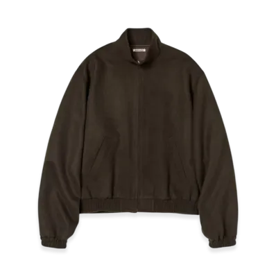 AURALEE Baby Camel Flannel Zip Blouson "Dark Brown"