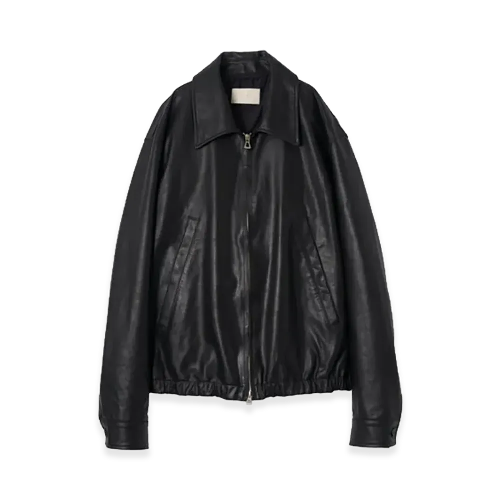 YOKE Goat Suade Nappalan Leather Zip Blouson "Black"