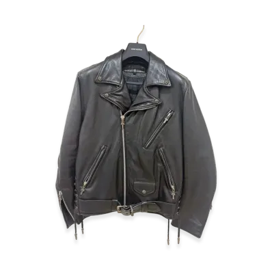 Chrome Hearts x Hermes JJ Dean Dagger Zip Double Riders Jacket "Black"