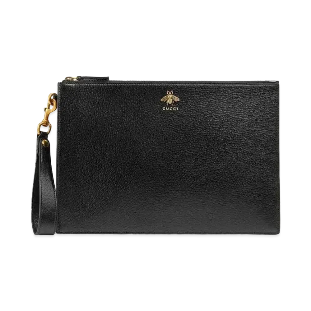 GUCCI Animalier Leather Pouch