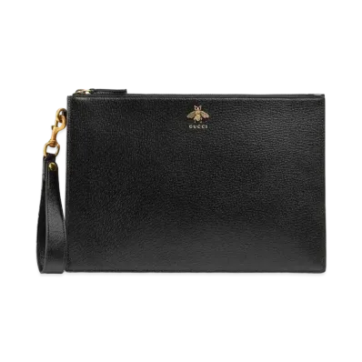 GUCCI Animalier Leather Pouch