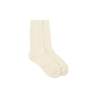 Yohji Yamamoto Y's NYLON PLAIN STITCH BASIC SOCKS "White"