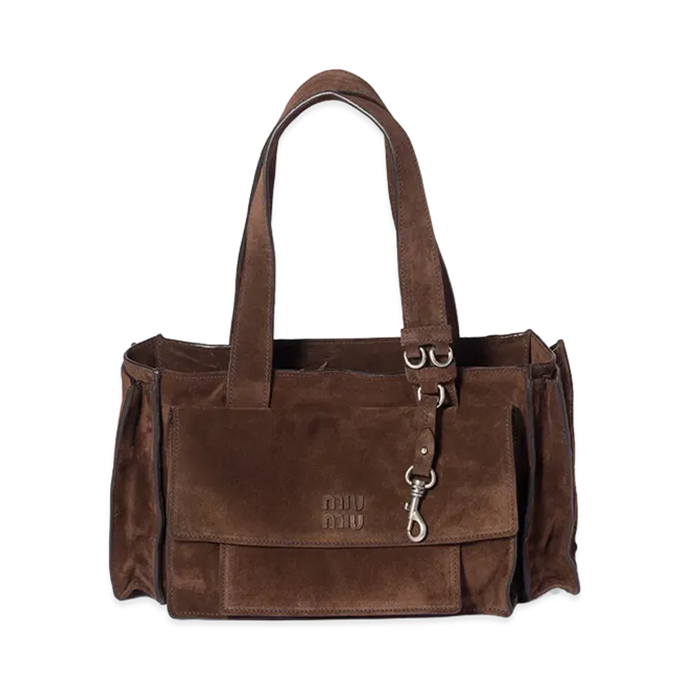 MIU MIU Utility Suede Bag "Dark Brown"
