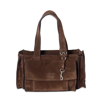 MIU MIU Utility Suede Bag "Dark Brown"