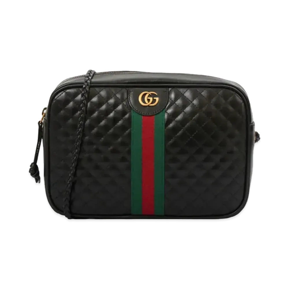GUCCI Sherry Line Quilted GG Shoulder Bag ”Black”