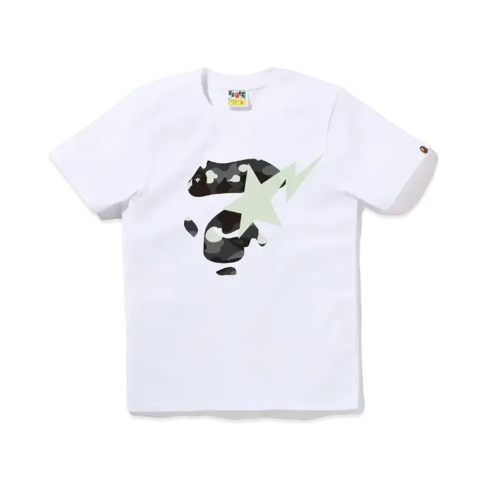A BATHING APE Ladies' Ape Face Sta Tee "White"