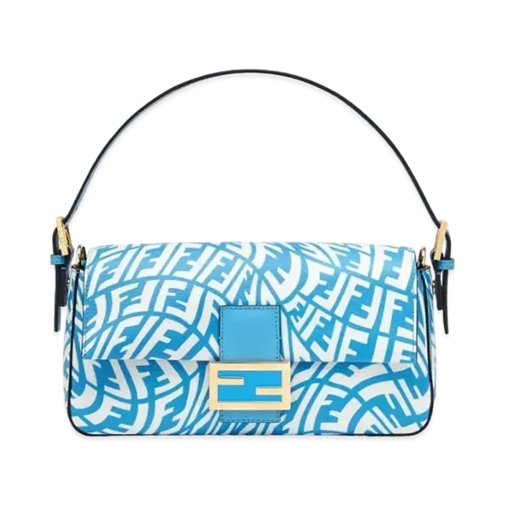FENDI Baguette 1997 Glazed Canvas Bag "Blue"