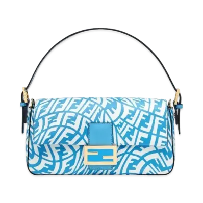 FENDI Baguette 1997 Glazed Canvas Bag "Blue"