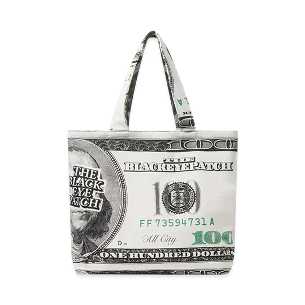 BlackEyePatch Big Hundred Tote Bag "White"