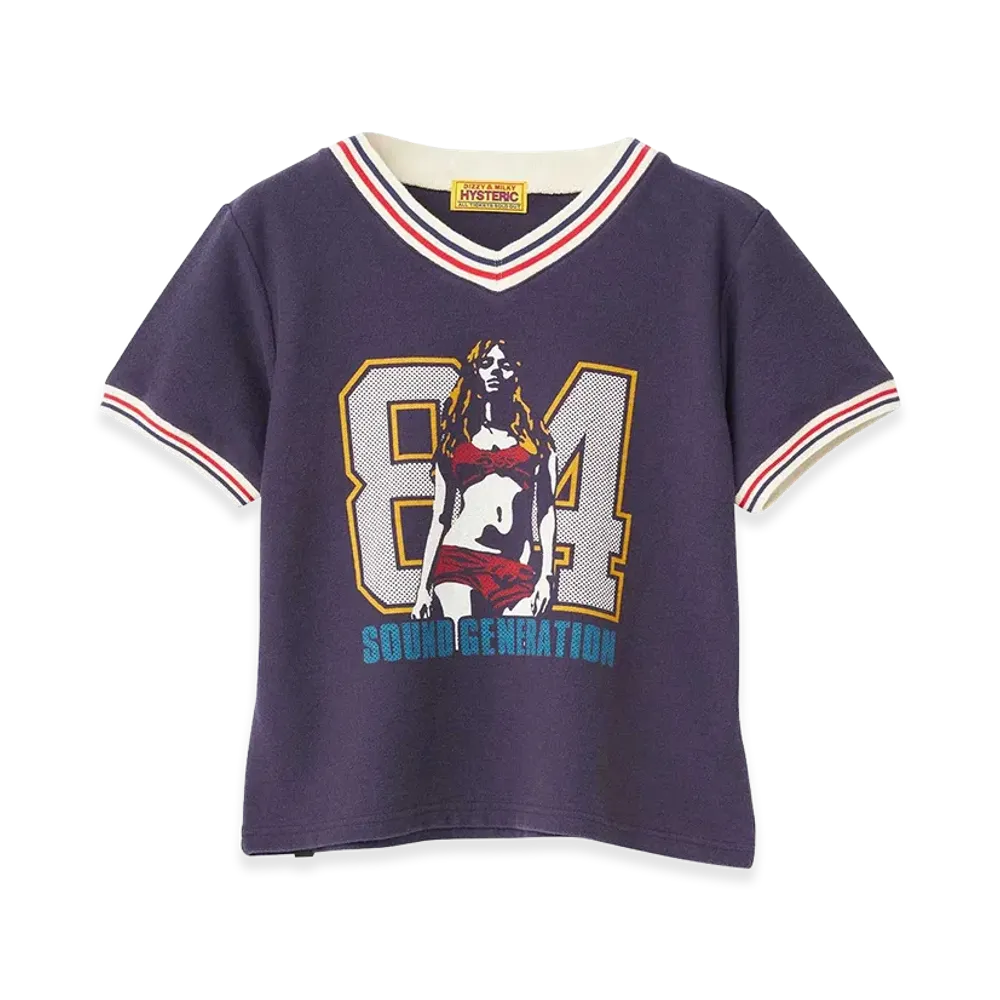 HYSTERIC GLAMOUR Women's 84 Sounds Tee "Other Navy"