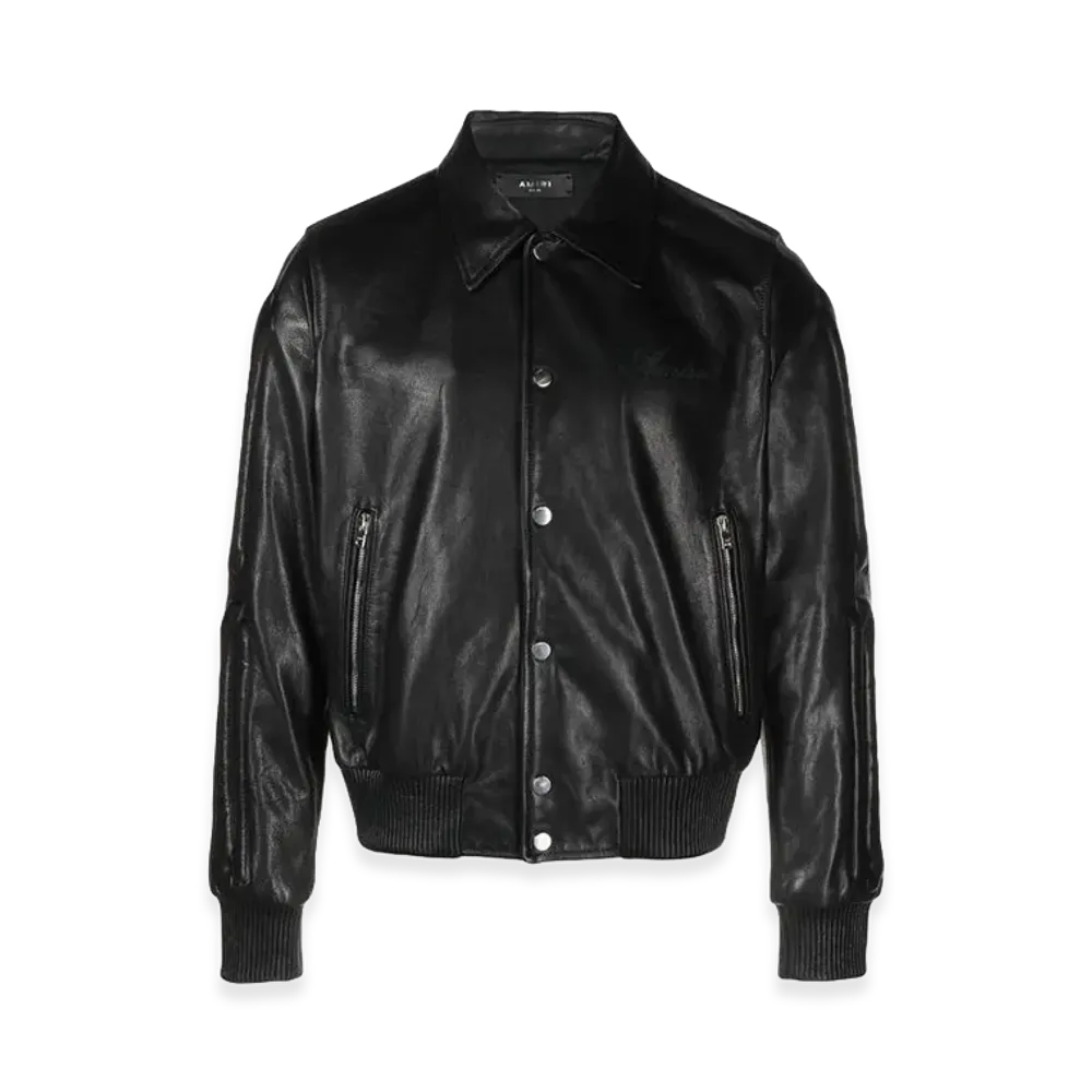 AMIRI Bones Embossed Leather Jacket "Black"