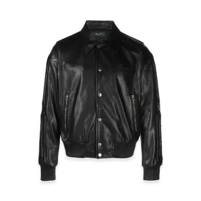 AMIRI Bones Embossed Leather Jacket "Black"